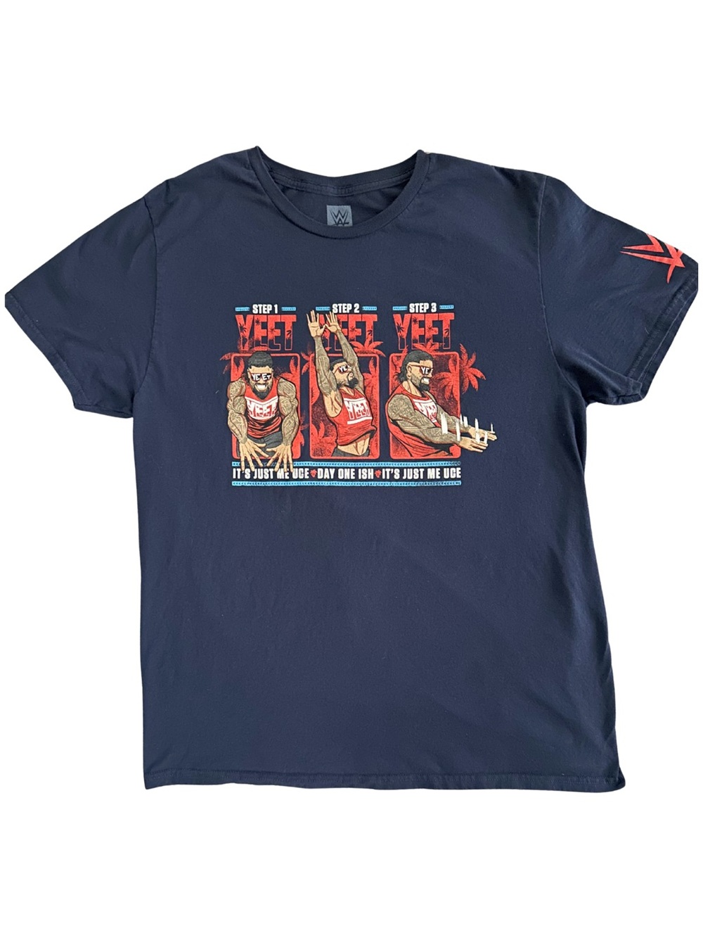 WWE Navy Blue Graphic 'Yeet' Short Sleeve Tee